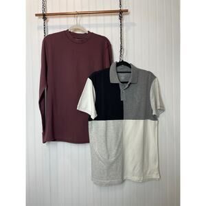 NWOT American Eagle Polo Shirt & Long Sleeve Tee Shirt Mens Bundle Size M